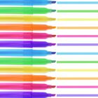 12Pc HIGHLIGHTER PENS 3.5mm Chisel Tip Bright Neon Colour Marker Pack School Set