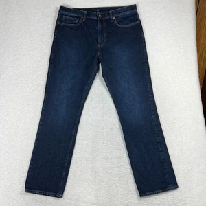 JCrew Jeans Uomo 36x32 (36,5x30) Pantalone Denim Blu Dritto Flex Elasticizzato Scuro - Foto 1 di 10