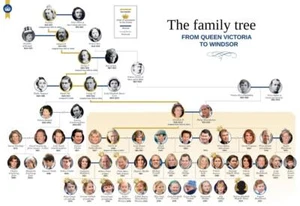 GRAN Bretaña real windsor árbol genealógico brillante póster imagen foto impresión banner 9914 - Imagen 1 de 1