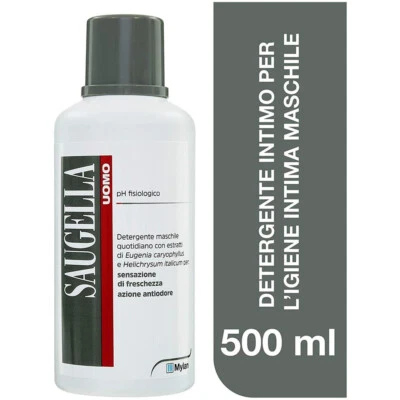SAUGELLA UOMO 500 ml DETERGENTE INTIMO AZIONE RINFRESCANTE LENITIVA ANTIODORE - Immagine 1 di 2