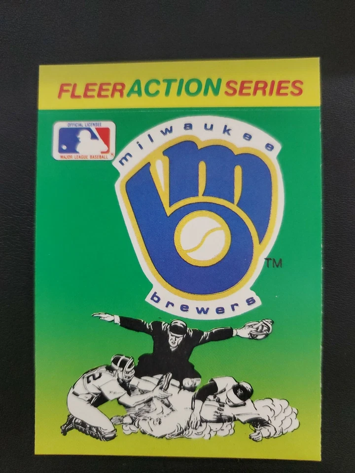 Vintage Milwaukee Brewers Fleer Sticker card 80s - Image 1 of 1