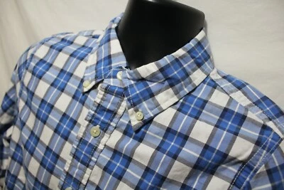 Abercrobie & Finch Muscle Mens Sz Medium Blue Plaid L/S Button Front 100% Cotton - Image 1 of 4