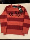 NEW NWT Orig $70 Tommy Hilfiger Boys Crewneck Sweater Size 4T Red & Orange NYC