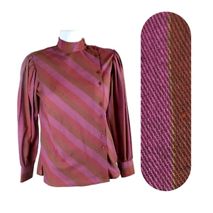 LLOYD Williams Shirt Womens Size 6  Multicolor Striped Long Sleeve Side Button - Picture 1 of 9