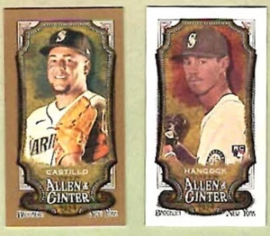CASTILLO & HANCOCK Mariners ~ 2024 Allen & Ginter Mini Parallels ~ FREE SHIPPING - Picture 1 of 2