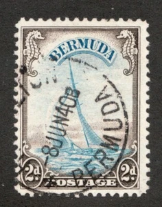 1938 Bermuda Sc# 109 - 2d Yacht Lucie - Used postage stamp Cv$16 - Picture 1 of 1