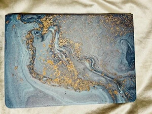 Case Cover For iPad Air 3 iPad Air3 Pro 10.5" Art Stand Shell Gold Blue Marble - Picture 1 of 5