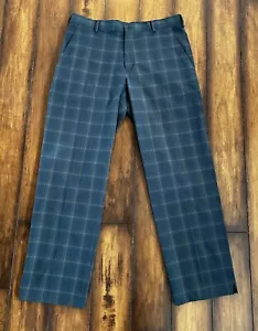 Nike Golf Tour Performance Plaid Golf Pants Mens 34x34 Teal Dri-Fit - Picture 1 of 7