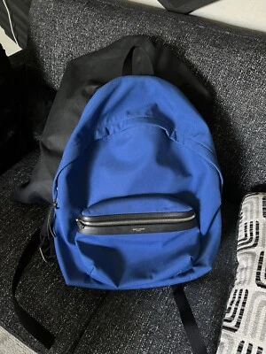 Mochila Saint Laurent City azul lona YSL Foto 1 de 4