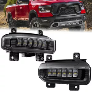 LED Fog Lights Assembly For 2019-2024 Dodge Ram 1500 2500 3500 Front Lamps - Picture 1 of 5