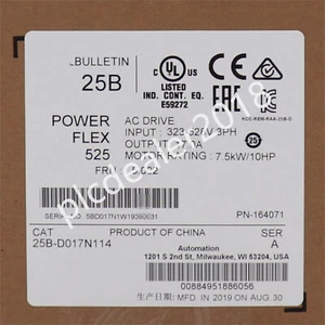 New Factory Sealed 25B-D017N114 /A PowerFlex 525 AC Drive 7.5kW 10Hp Via DHL #A6 - Bild 1 von 4