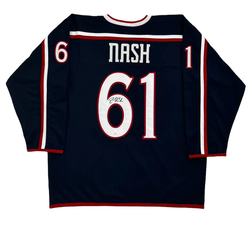 Camiseta deportiva firmada por Rick Nash Columbus Blue Jackets personalizada autografiada certificado de autenticidad JSA Foto 1 de 3