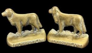 Paar Messing Buchstützen Neufundland Hund von NAFCO - Bild 1 von 12