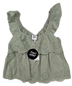 Planet Heart Juniors Reseda Tiered Ruffled Cotton Eyelet Tank Top Sz Medium NWT - Picture 1 of 7