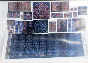 Película de vitrales para ventanas de iglesia F132a color escala OO calcomanías modelo Langley - Imagen 1 de 3