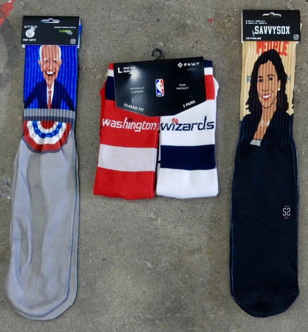 4 Pack Washington Wizards Socks NBA Jersey Home & Away Joe Biden Kamala Harris Cover