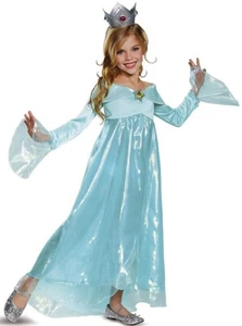 Rosalina Deluxe Nintendo Super Mario Blue Fancy Dress Halloween Child Costume - Picture 1 of 8