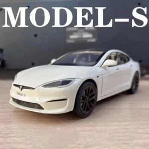 1/24 Tesla Model S Alloy Car Model Diecast Toy Collectible Sound&Light Gift - Picture 1 of 19