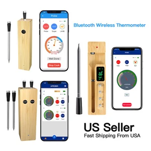 2024 Bluetooth Wireless Smart Meat Thermometer Digital w/ APP Oven 700FT US - Picture 1 of 14