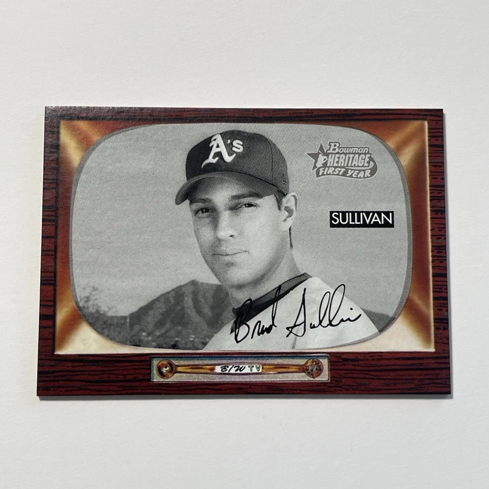 2004 Bowman Heritage Brad Sullivan Athletics RC Black and White Parallel #306 - Image 1 of 1