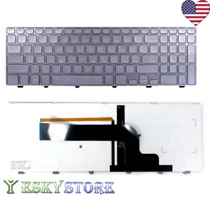 NEW KEYBOARD FOR DELL INSPIRON 15-7000 15-7537 NSK-LG0LN-A00 BACKLIT US SLIVER - Picture 1 of 3