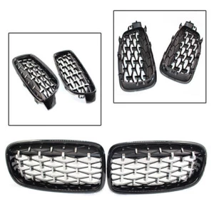 Meteor Style Front Kidney Grille Chrome Black Fits BMW 3 Series F30 F31 - Picture 1 of 7