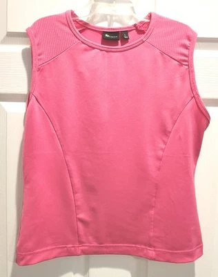 Women’s TEK GEAR pink sleeveless fitted athletic top (L) stretch - Image 1 of 4