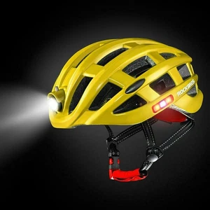 ROCKBROS Bicycle Ultralight Helmet Light USB Rechargeable Size 57-62cm in Yellow - Picture 1 of 6