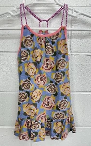 Matilda Jane Twister Tank Gray Blue Floral Roses Ruffle Tunic Top Size 10 NWT - Picture 1 of 9
