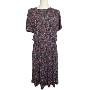 Boden Flatterärmel Kleid in marine Paisleymuster Stretch Jersey 10R Taschen - Bild 1 von 9