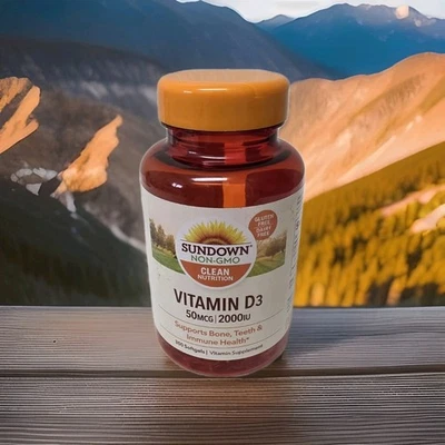 SUNDOWN Vitamin D3 2000iu 50mcg 350 Softgels *Bone Teeth Immune Heath* EXP-10/26 - Image 1 of 4