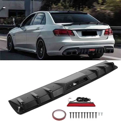 Matte Black Rear Bumper Diffuser Fin Spoiler Lip For Mercedes Benz W212 E63 AMG Foto 1 de 4