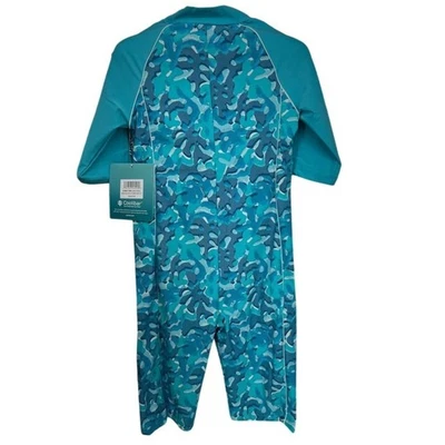 Coolibar Kids Barracuda Neck To Knee Swimsuit Blue XS 4 UPF 50+ Quick-Dry - Image 1 of 4
