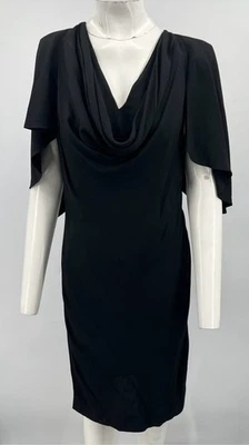 Vestido Alexander McQueen ALTRD Negro Manga Capa Capucha Cuello Línea A talla 46 Foto 1 de 4