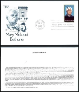 1985 Mary Bethune, Black Women's Heritage educator Sc 2137 FDC Artmaster - Picture 1 of 1