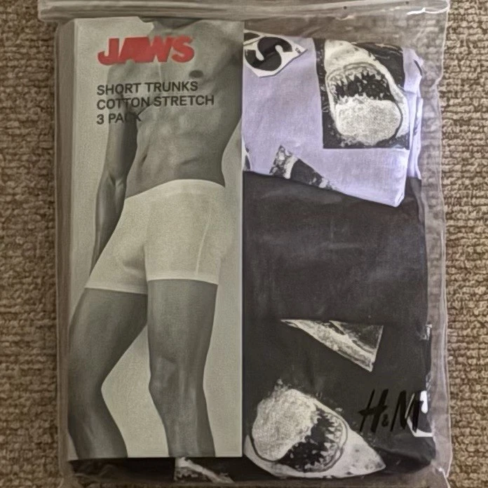 JAWS (película) - Paquete de 3 calzoncillos boxer elásticos de algodón para hombre, talla M Foto 1 de 4