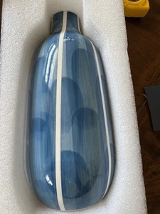 Ceramic Decorative Vase Modern Blue Flower Vase Minimalist Creative Handmade - Picture 1 of 4