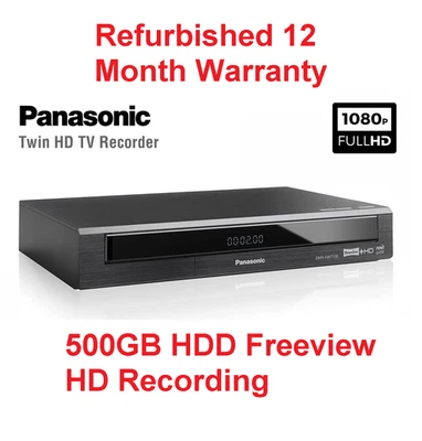 Panasonic Twin Freeview Recorder HDD 500GB Smart PVR Recorder WiFi Dmr-Hwt130 - Image 1 of 4