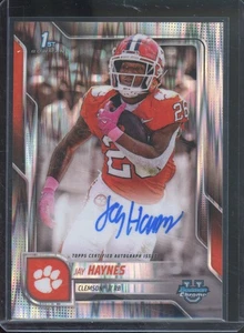 2025 Bowman University Chrome JAY HAYNES #BCAJHA 1st Stealth Clemson Tigers Auto - Picture 1 of 2