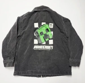 ZARA x Minecraft 15th Anniversary Jeansjacke anthrazit Kinder 8-9 Full Zip Gamer - Bild 1 von 10