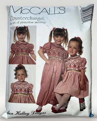 Girl's Smocked Dress McCall's Sewing Pattern and Jumpsuit 6195 Ann Hallay Size 4 - Image 1 of 3