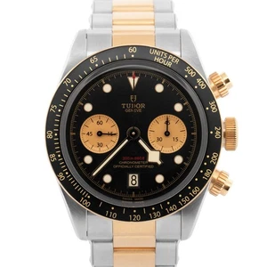 PAPERS Tudor Black Bay Chrono Two-Tone 41mm Black Stainless Steel 79363 BOX - Picture 1 of 9