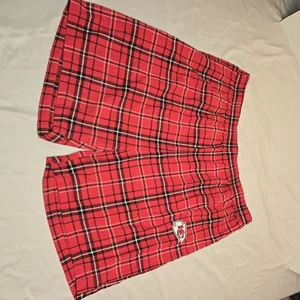 NFL Kansas City Chiefs Pajama Shorts Plaid Fleece Mens 3XL Red Black Lightweight - Picture 1 of 4