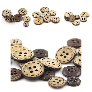 Undamaged Item Buttons 2-holes Coconut Buttons Coconut Shell Wood Button - Picture 1 of 9