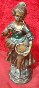 FRENCH Art Nouveau LADY BUST Carrying Item STATUE SCULPTURE Victorian Bronze - Picture 1 of 6