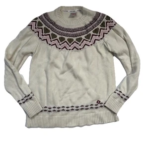 Kari Traa Pullover Damen L Creme Wolle Fair Isle Pulli Rundhals Outdoor - Bild 1 von 10