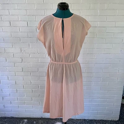Vestido midi vintage años 70 Sears Bazaar melocotón poliéster Foto 1 de 4