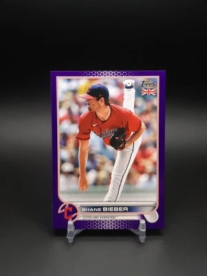 2022 Topps UK Edition Purple /50 Shane Bieber #136 - Image 1 of 2