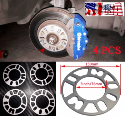 4Pcs 5mm Auto Car Wheel Tire Spacers Adaptor Aluminum Alloy Shims Plate 4/5 Stud - Image 1 of 4