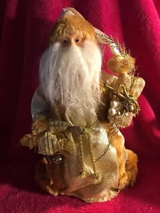 Old World 16” Porcelain Face Gold Santa Claus St Nick Christmas Tree Topper - Picture 1 of 6